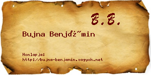 Bujna Benjámin névjegykártya